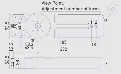 40TC00384. AXIM Universal Transom Closer Non Hold-open, Medium duty