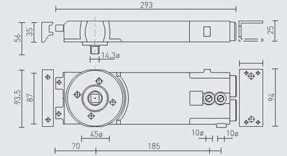 40TC00411. AXIM Transom Closer Non Hold-open, Med duty