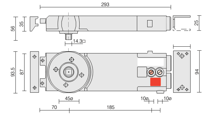 40TC00413. AXIM Transom Closer Non Hold-open, Heavy duty