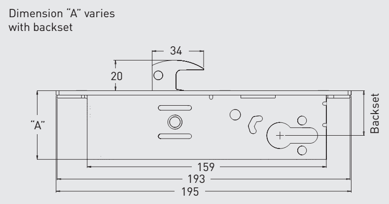 40TC00426A  Adams Rite 2200-250-02 Hook Bolt Euro Case Monitored