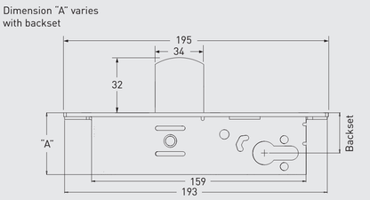 40TC00526 Adams Rite 2200 Series Euro Profile Bar Bolt