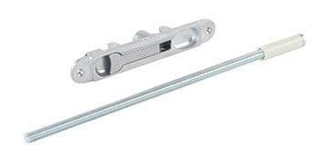 40TC00620. AXIM 6201-R12 Flush Bolt with Radius Face Silver Anodized