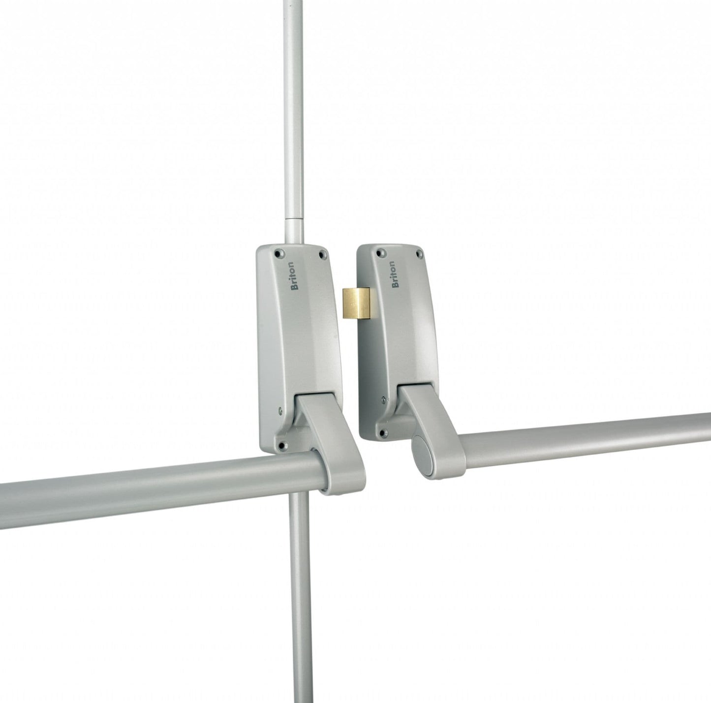 40TC00850. BRITON 377.R.SE Push Bar Panic Exit for Double Drs, Silver