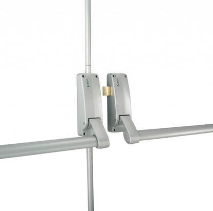 40TC00850. BRITON 377.R.SE Push Bar Panic Exit for Double Drs, Silver