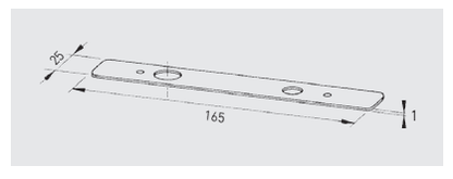 46020044 dormakaba Cover plate 8064, Satin stainless steel