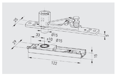 46300006 dormakaba Top centre 8066, Double action, Complete