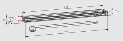 64010001 dormakaba Contur G-N Slide Arm & Channel Silver