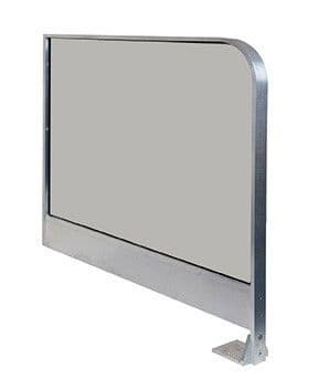 FAB6022B Flat Bar Profile Wall to Floor Barrier, up to 1200mm Mill & Solid Panel