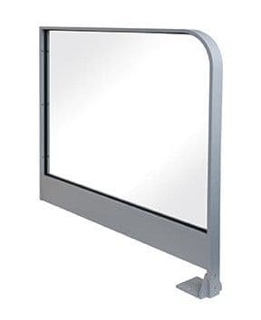FAB6024A Flat Bar Wall to Floor Barrier, up to 1200mm RAL9006 (or specify colour) & Glazed