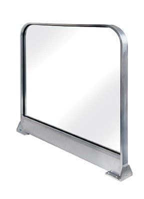 FAB6032A Flat Bar Profile Floor Mount Barrier, up to 1200mm Mill & Glazed