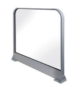 FAB6034A Flat Bar Floor Mounted Barrier, up to 1200mm RAL9006 (or specify colour) & Glazed
