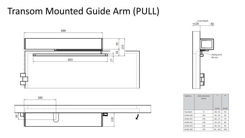 GI_548-164 Gilgen FD20 RG Slide Arm New Style