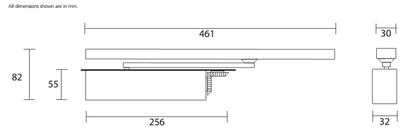 R-12199 Rutland ITS 11204 Concealed Cam Action Door Closer Black