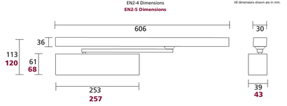 R-12449 Rutland TS Firetrak.115 Electromechanical Slide Arm Closer EN 2-5 Satin Nickel
