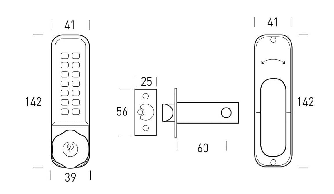 SEC1120 Borg Locks BL2701 ECP  Key By-Pass Digital Lock